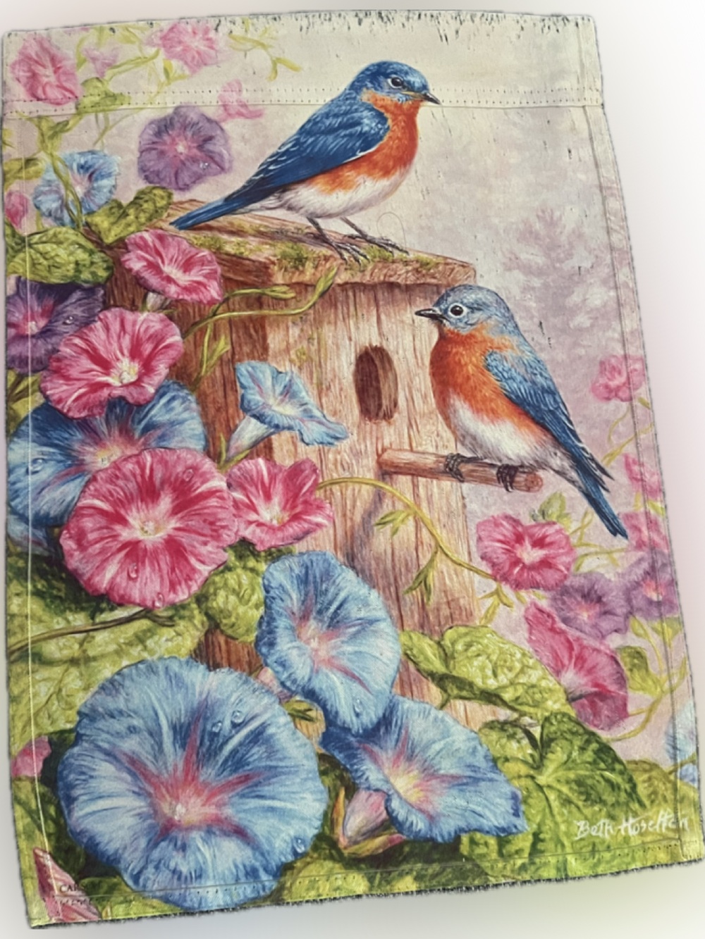 🔴Garden Flag Birds Birdhouse Floral Variety Top Pocket Double Sided Spring Decor